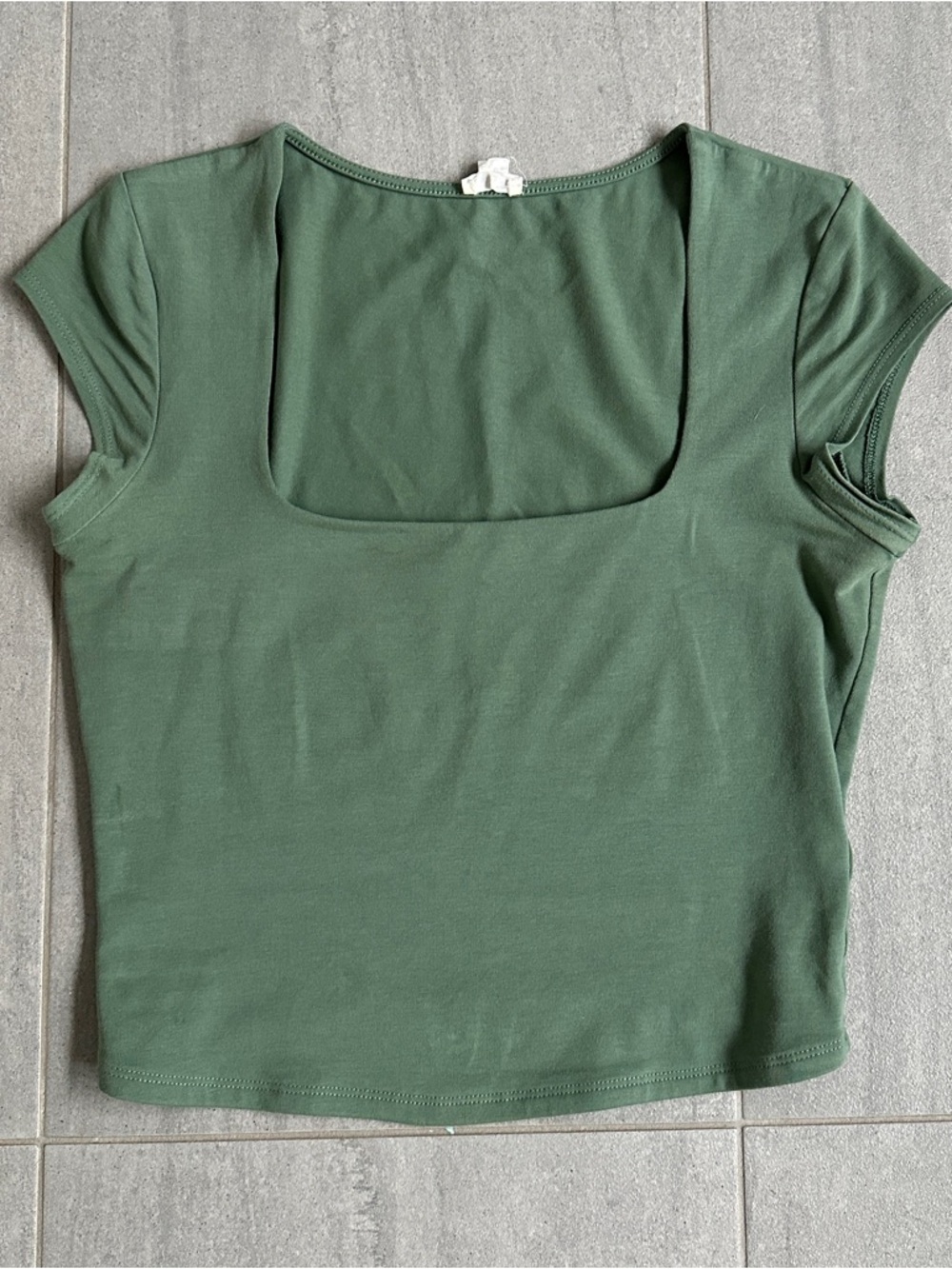 Garage Olive Green Square Neck Crop Top